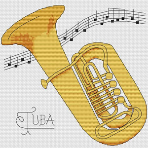 tuba cross stitch chart elite designs chart tuba