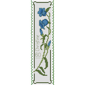 Name with Blue Flowers Bookmark Cross Stitch Kit