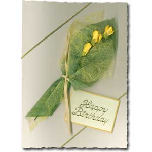 Yellow Tulip Bouquet Birthday Card