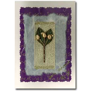Gold Berries Christmas Card