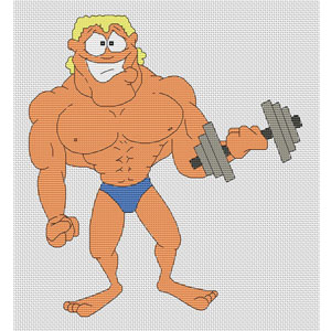 Body Builder Cross Stitch Kit