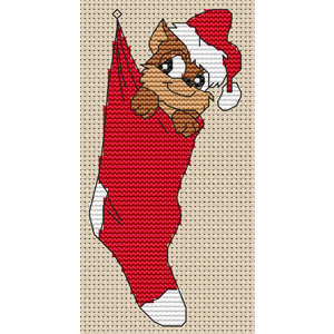 Christmas Cat in Stocking Cross Stitch Kit