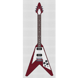 Flying V Guitar Cross Stitch Kit