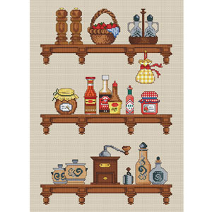 Kitchen Shelves Cross Stitch Kit
