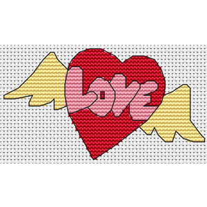 Love Heart Cross Stitch Kit