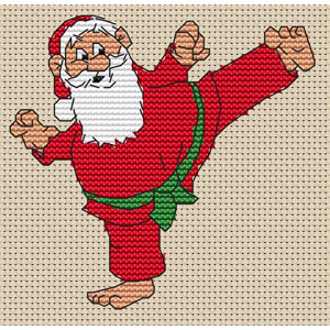 Martial Arts Santa Cross Stitch Kit
