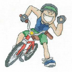 Mountain Biker Cross Stitch Kit