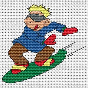 Snow Boarder 1 Cross Stitch Kit