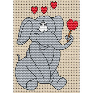 Valentine Elephant Cross Stitch Kit
