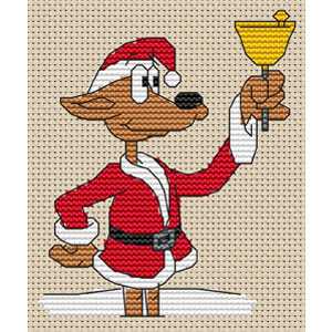 Christmas Dog With Bell Cross Stitch Kit