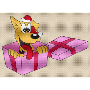 Christmas Puppy Gift Cross Stitch Kit