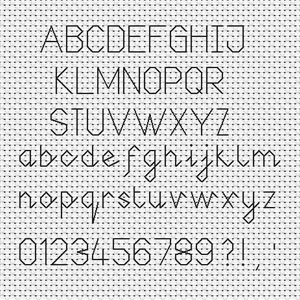 Joined Up Backstitch Font Chart (Medium)