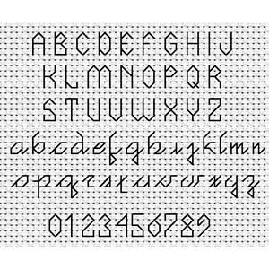 Joined Up Backstitch Font Chart (Small)
