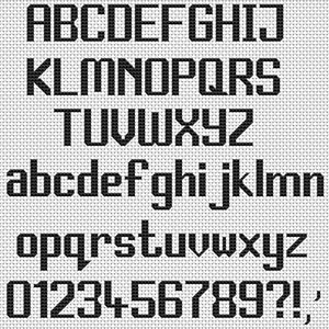Modern Font Chart (With Fractionals)
