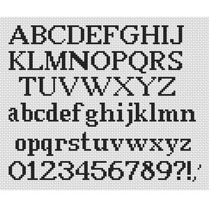 Times Font Chart