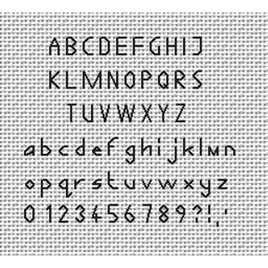 Tiny Backstitch Font Chart (Evenweave)